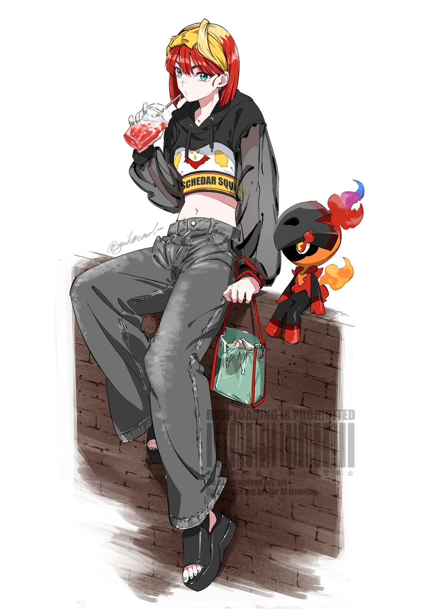 mela and charcadet (pokemon and 1 more) drawn by yakoend