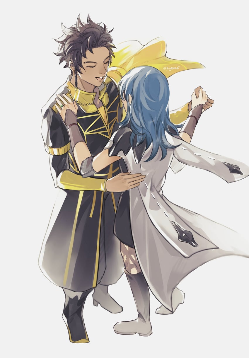 female byleth and claude von riegan (fire emblem and 1 more) drawn by kaeru_(qingwali)