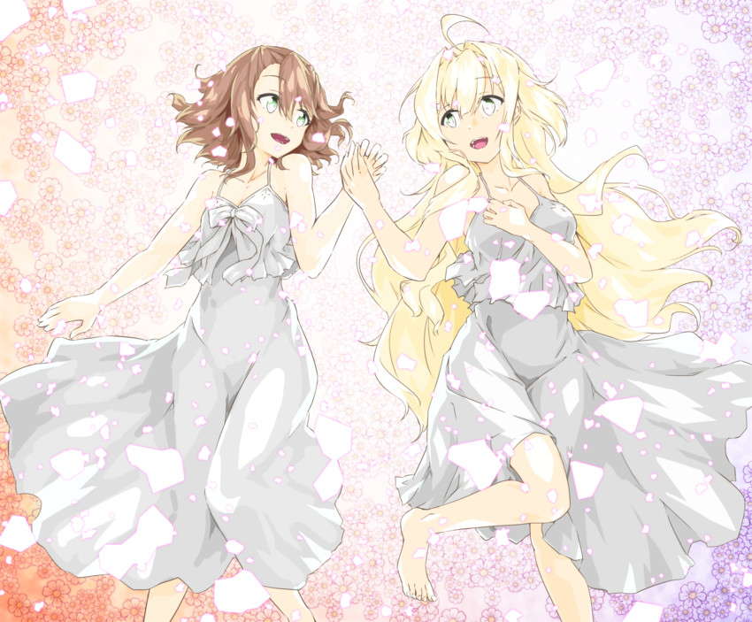 iyojima anzu and doi tamako (yuusha de aru and 1 more) drawn by sakuria