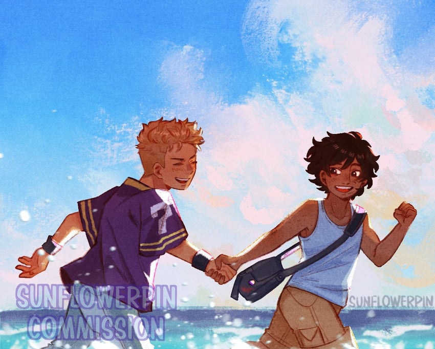main character and derek suarez (original and 1 more) drawn by sunnyflowerday1