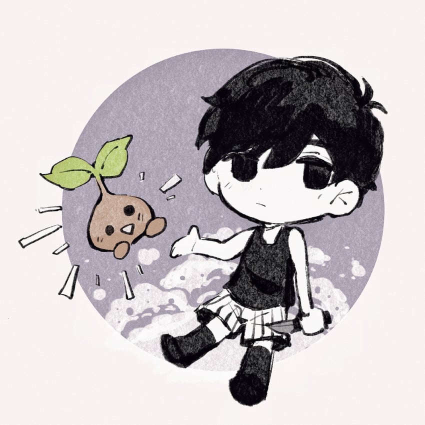 omori and sprout mole (omori) drawn by coiky0314