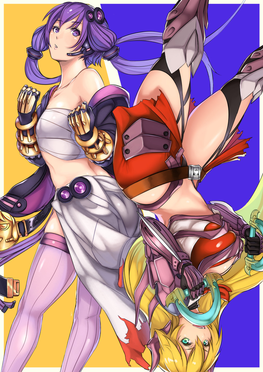 yuzuki yukari, tsurumaki maki, sura, and guillotine cross (vocaloid and 2 more) drawn by hoshara