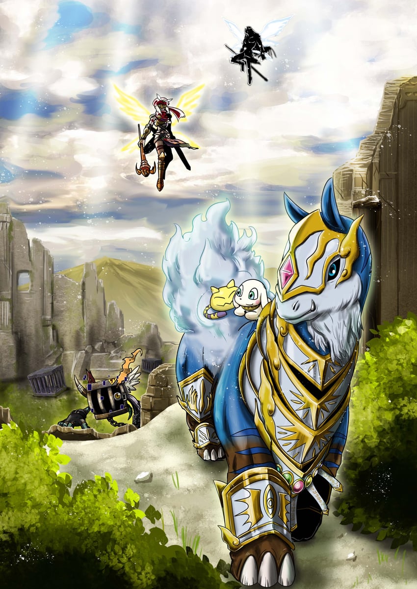 angemon, plotmon, nyaromon, darcmon, baluchimon, and 1 more (digimon)