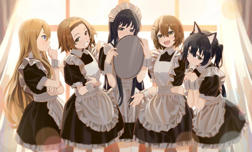 akiyama mio, nakano azusa, hirasawa yui, tainaka ritsu, and kotobuki tsumugi (k-on!) drawn by naruto_maki_(naruto05)