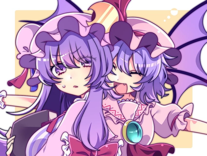 remilia scarlet and patchouli knowledge (touhou) drawn by tsugomori_(remilia0398)