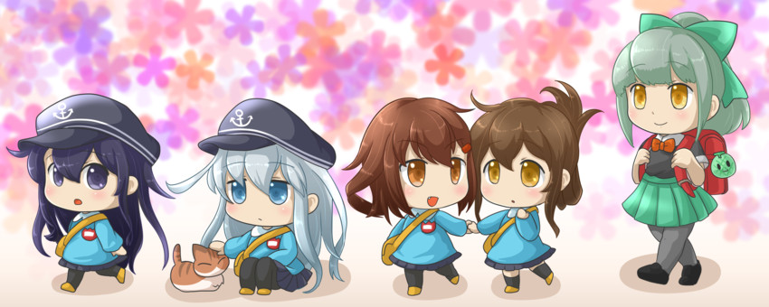 hibiki, inazuma, ikazuchi, akatsuki, and yuubari (kantai collection) drawn by togeshiro_azami