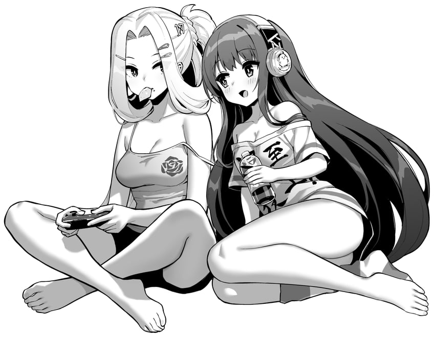 long island and bunker hill (azur lane and 1 more) drawn by hori_(hori_no_su)