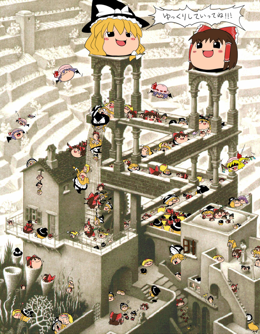 hakurei reimu, kirisame marisa, remilia scarlet, flandre scarlet, alice margatroid, and 3 more (touhou and 1 more)