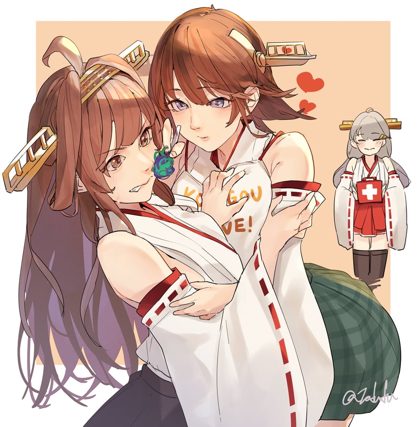 kongou, haruna, hiei, kongou kai ni, haruna kai ni, and 1 more (kantai collection) drawn by fuwafuwatoufu