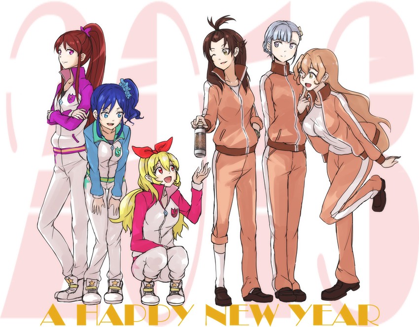 hoshimiya ichigo, kiriya aoi, shibuki ran, fin e ld si laffinty, kyouno madoka, and 1 more (aikatsu! and 1 more) drawn by alpha_(smashbox)