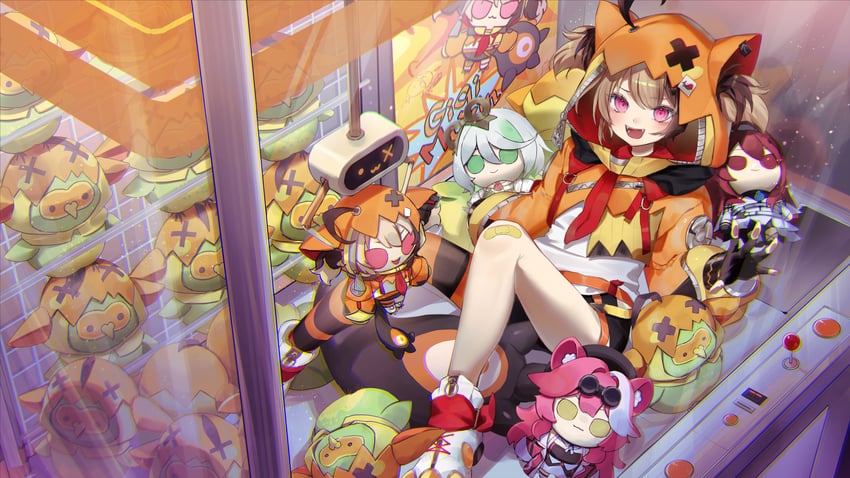 raora panthera, gigi murin, cecilia immergreen, elizabeth rose bloodflame, and popo (hololive and 1 more) drawn by ijen_(ljenejl)