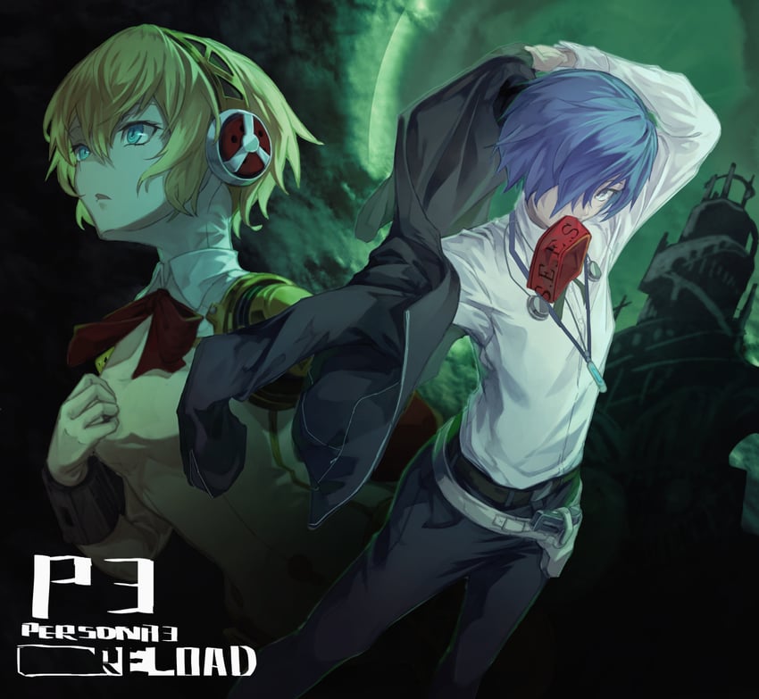 yuuki makoto and aigis (persona and 1 more) drawn by online_neet