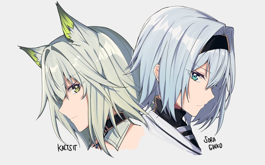 kal'tsit and sora ginko (arknights and 1 more) drawn by pokarii_zuu