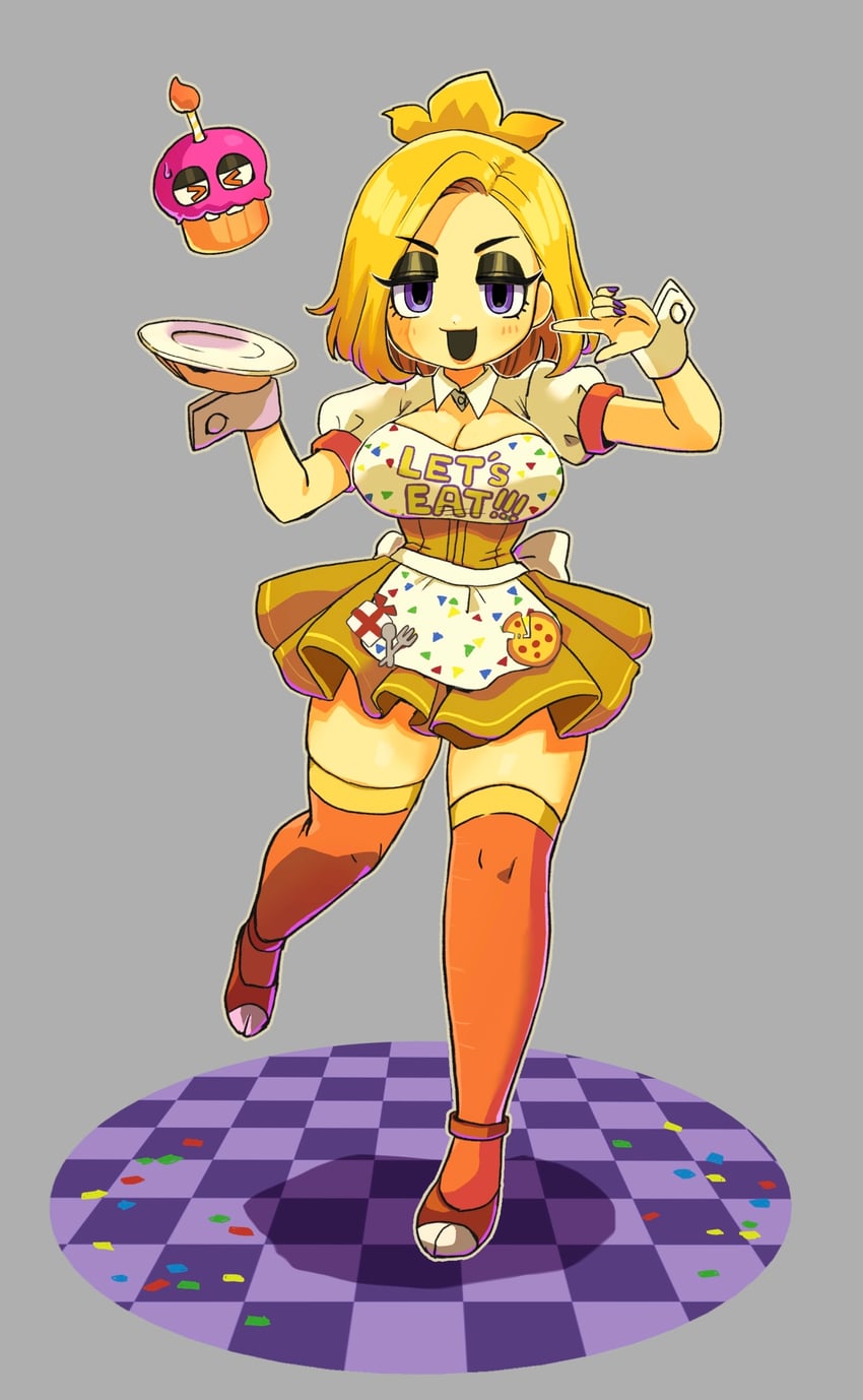 chica and cupcake (five nights at freddy's and 1 more) drawn by minami_(mnm-kyk)