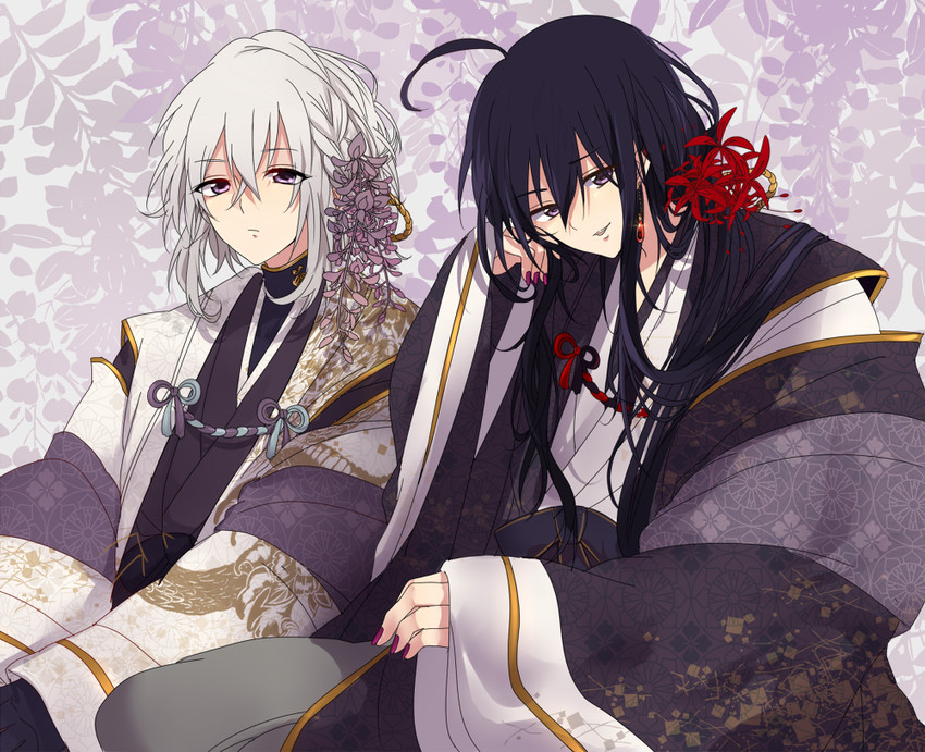 namazuo toushirou and honebami toushirou (touken ranbu) drawn by anzai105