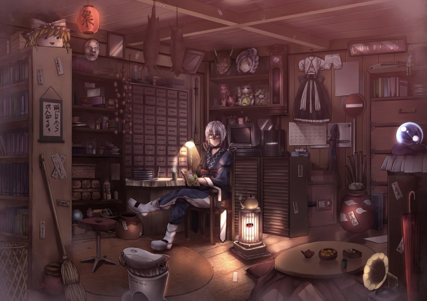 kirisame marisa, morichika rinnosuke, and furby (touhou and 2 more) drawn by ryouma_(galley)