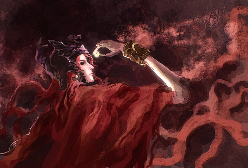 messmer the impaler (elden ring and 1 more) drawn by duskistar8