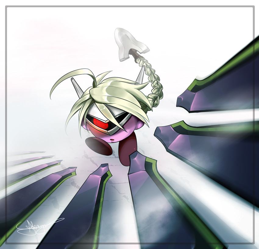 kirby and lambda-11 (blazblue and 1 more) drawn by jason_adenuga