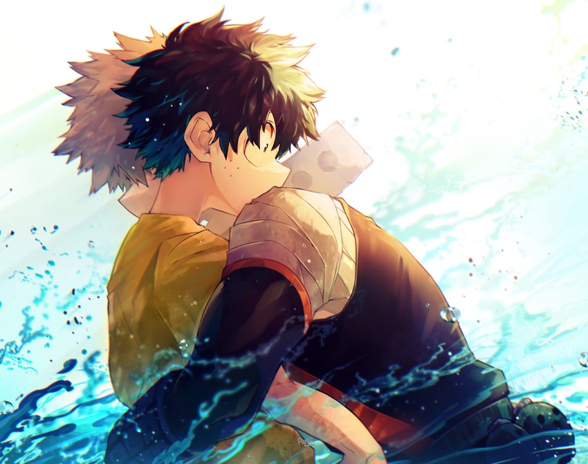 midoriya izuku and bakugou katsuki (boku no hero academia) drawn by ryo_(piggerworld)