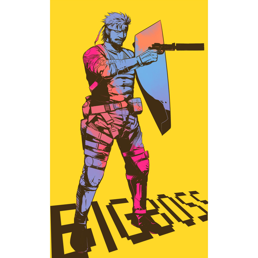 big boss and naked snake (metal gear and 1 more) drawn by san_moto