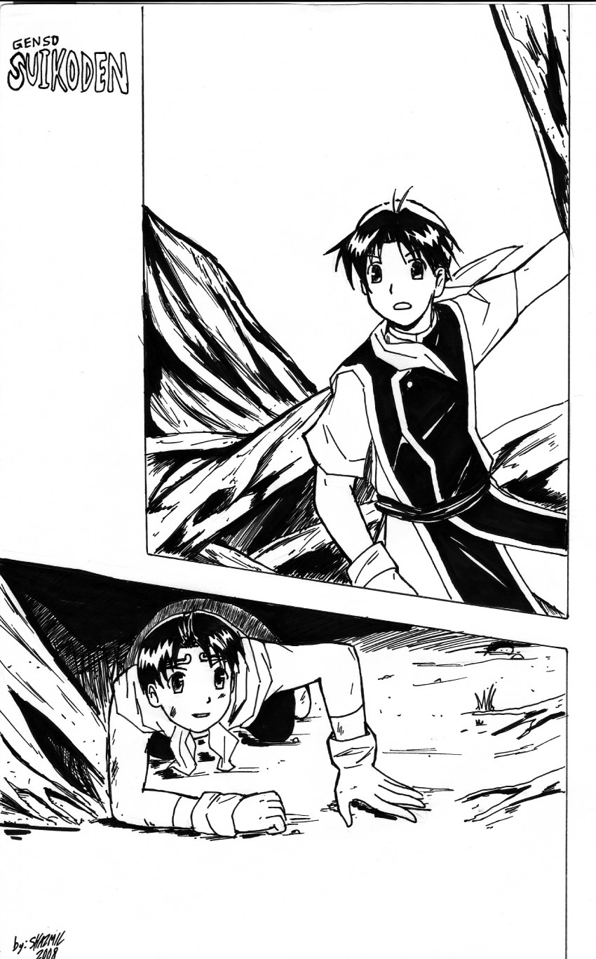 tir mcdohl and riou (gensou suikoden and 2 more) drawn by anchanz