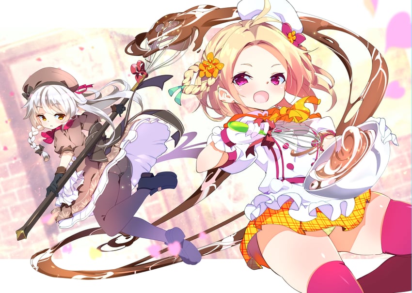 komugi and yadorigi (flower knight girl) drawn by fujishima-sei_ichi-gou