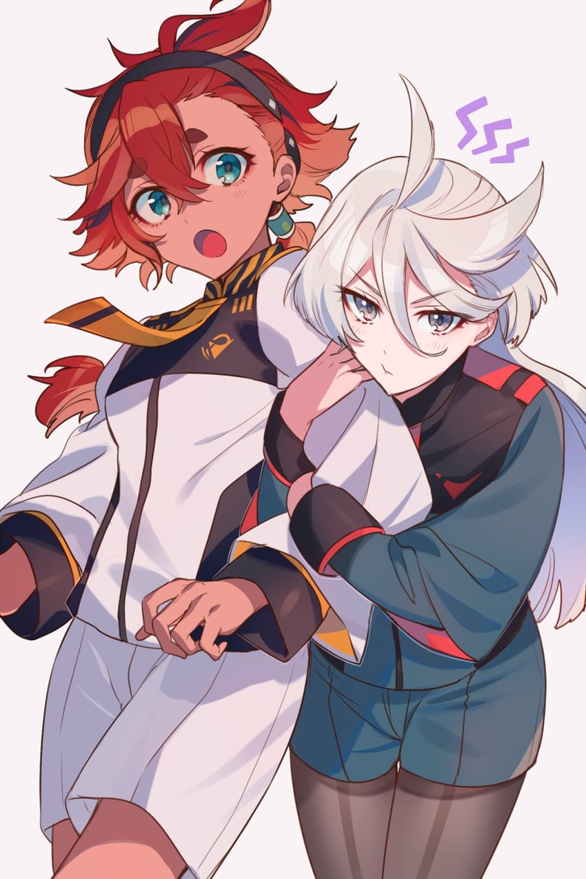 suletta mercury and miorine rembran (gundam and 1 more) drawn by cow_(shadow)