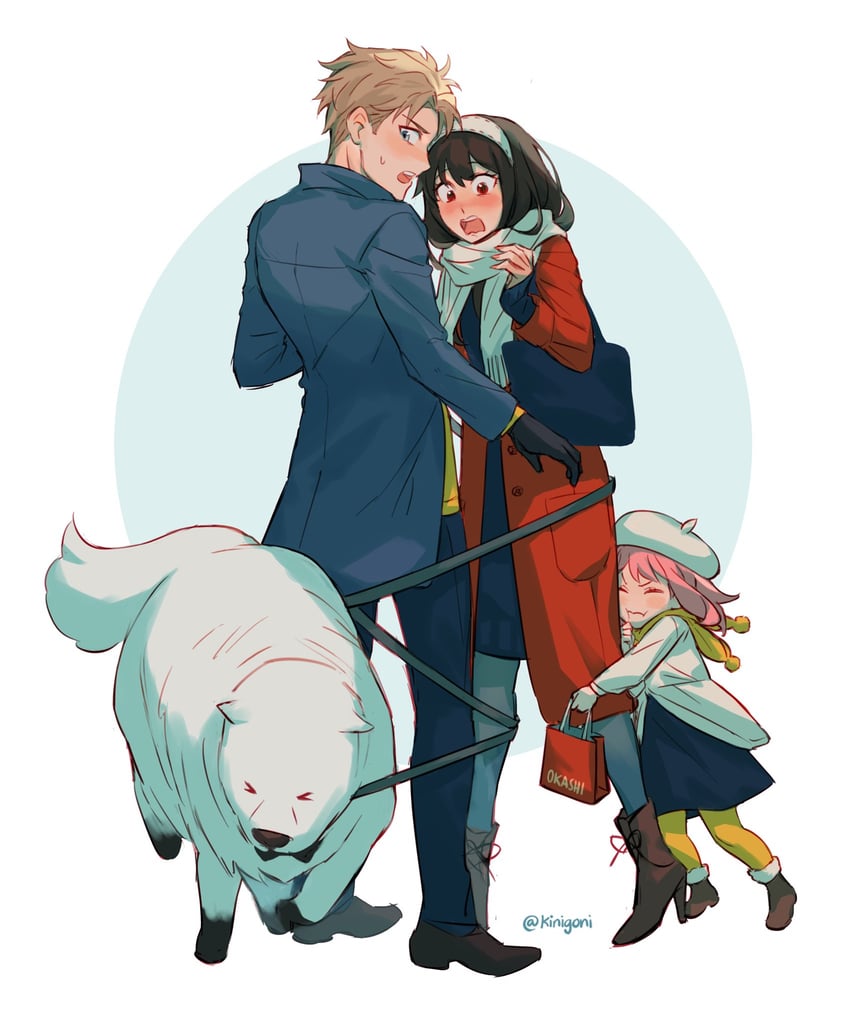 yor briar, anya, twilight, and bond (spy x family) drawn by kinigoni