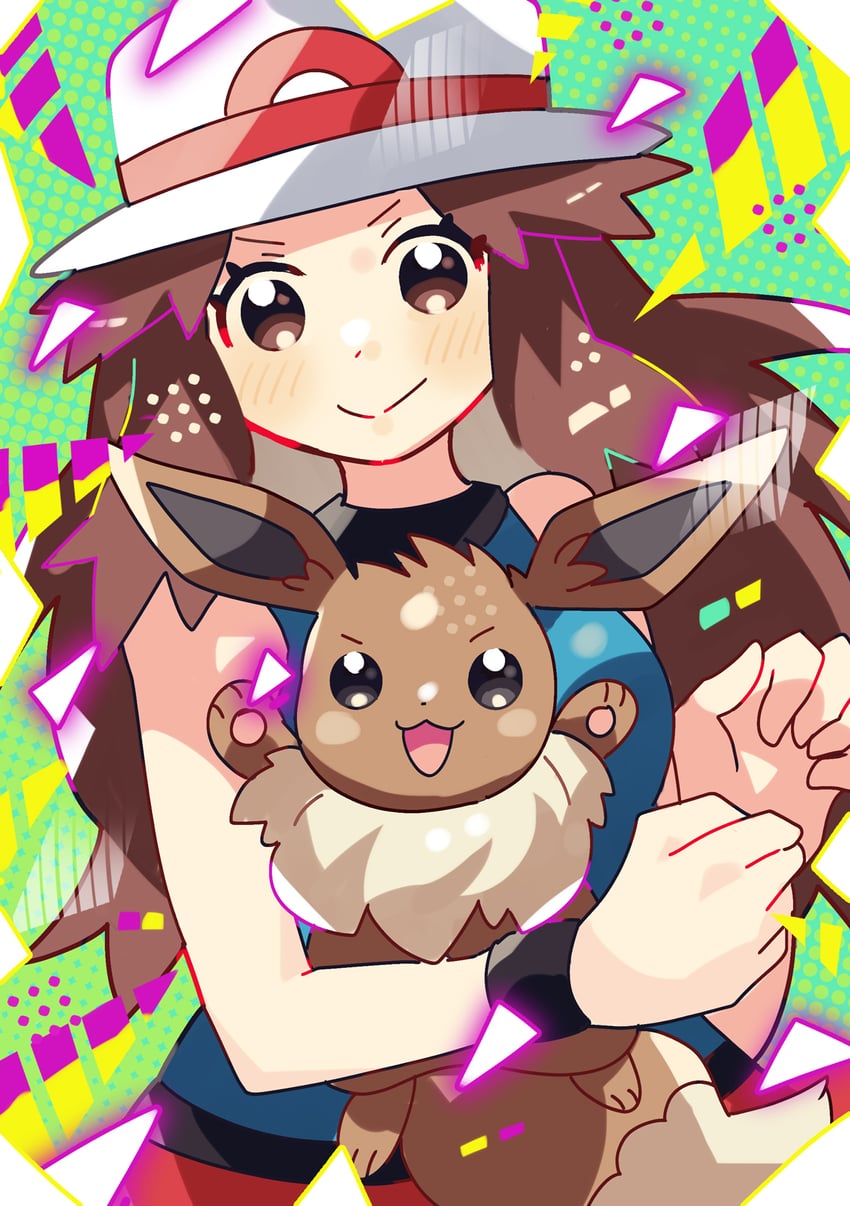 eevee and leaf (pokemon and 1 more) drawn by anidler91