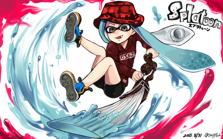 inkling player character and inkling girl (splatoon and 1 more) drawn by kuroyagi-san