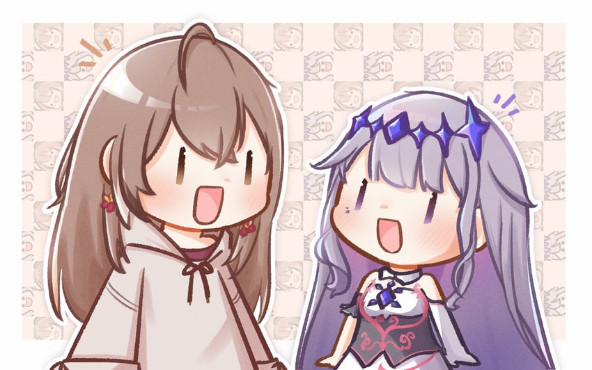 nanashi mumei and koseki bijou (hololive and 1 more) drawn by moon_ldl