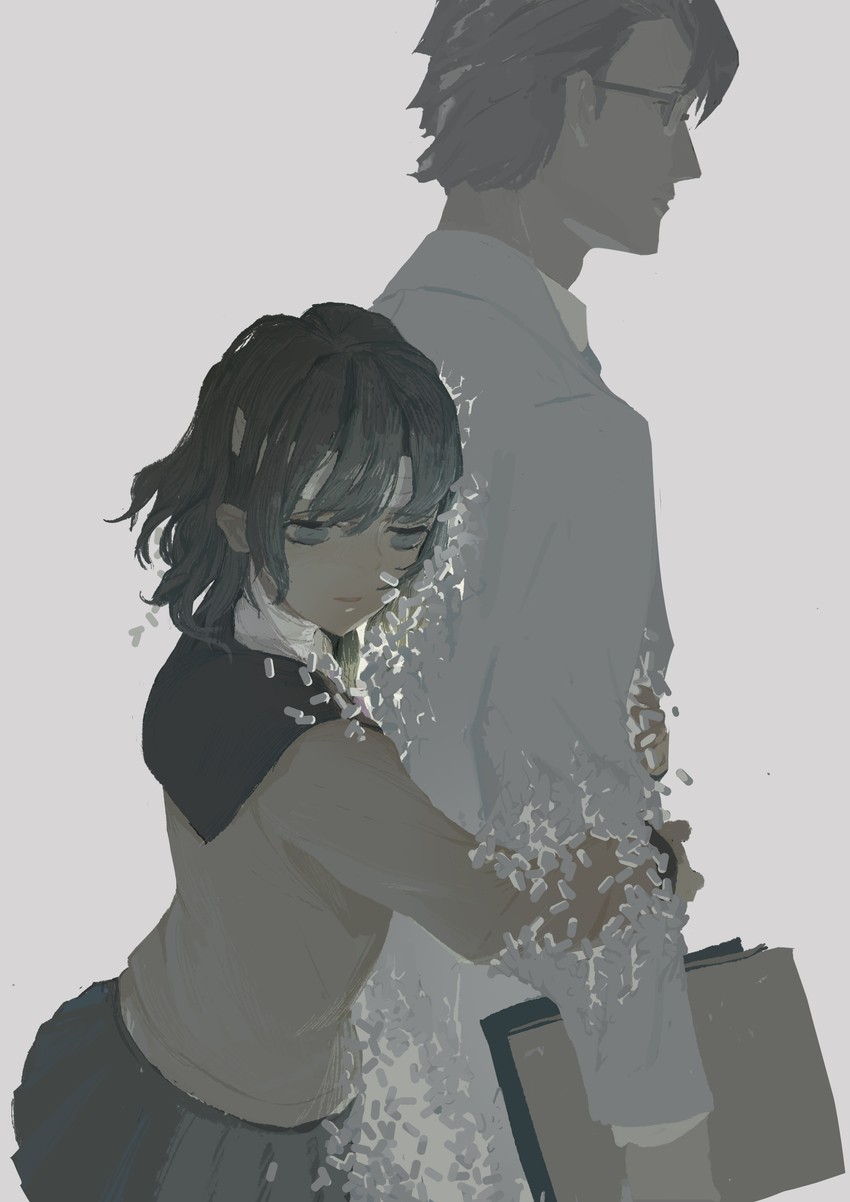 shinonome ryouko and iida tetsuya (juusan kihei bouei ken) drawn by antiquewhite