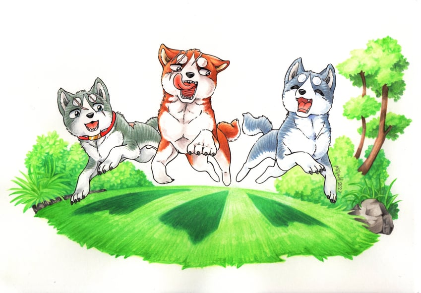 weed, yukimura, and joe (ginga and 1 more) drawn by stepihukari