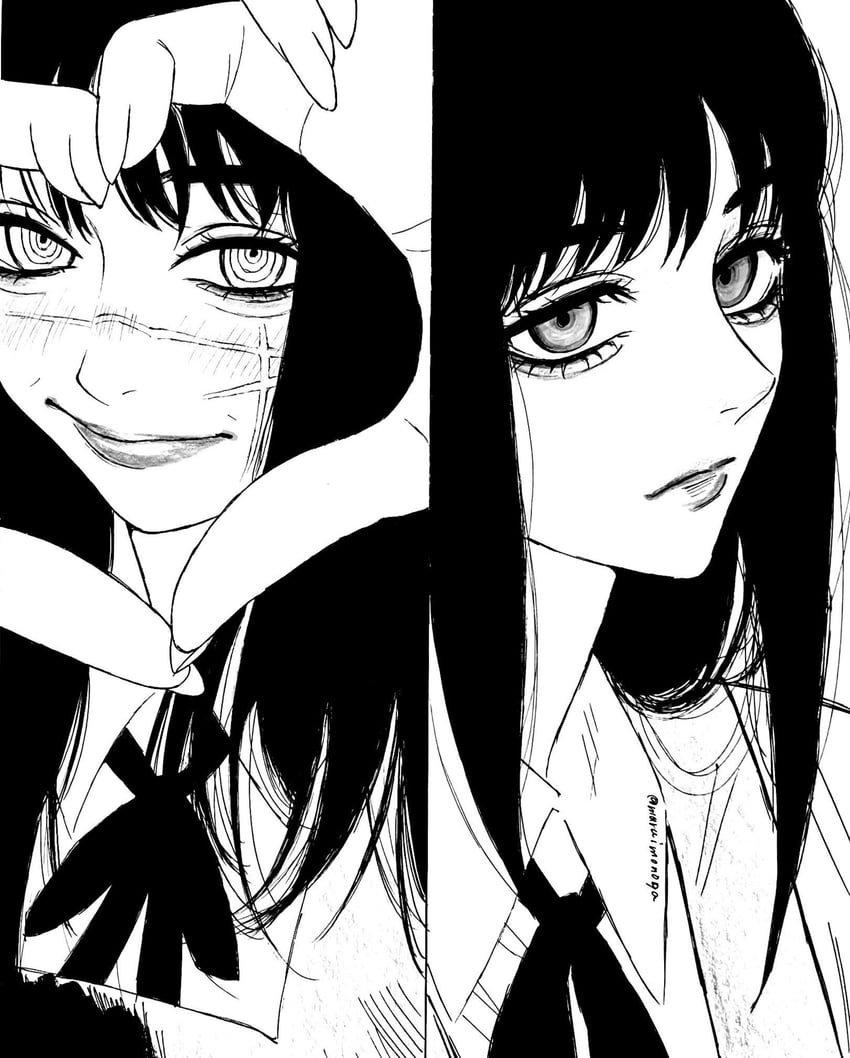 yoru and mitaka asa (chainsaw man) drawn by maruimonoga