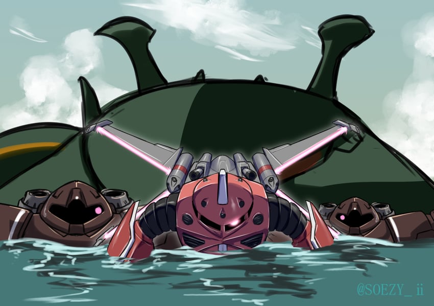 gogg and z'gok (gundam and 3 more) drawn by soezy