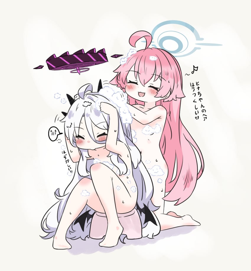 hina and hoshino (blue archive) drawn by e_v_e_neko
