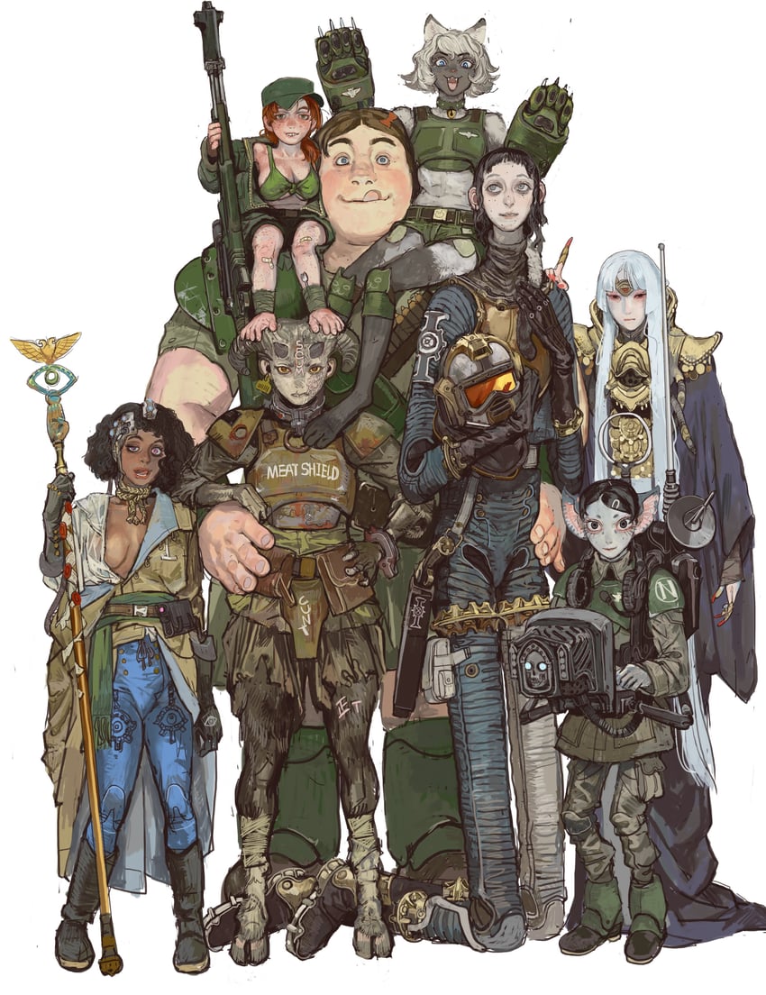 astra militarum, longshanks, and dari (warhammer 40k) drawn by mossacannibalis