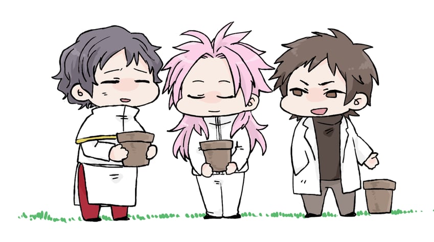 hatsutori hajime, utsugi noriyuki, and harada minoru (saibou shinkyoku) drawn by shin_ryouji