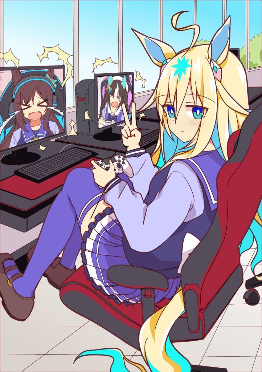 mejiro dober, hokko tarumae, and neo universe (umamusume) drawn by wahiko_(black_bastard)