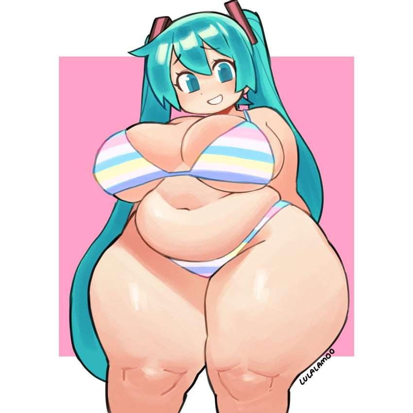 hatsune miku (vocaloid) drawn by lulalamoo