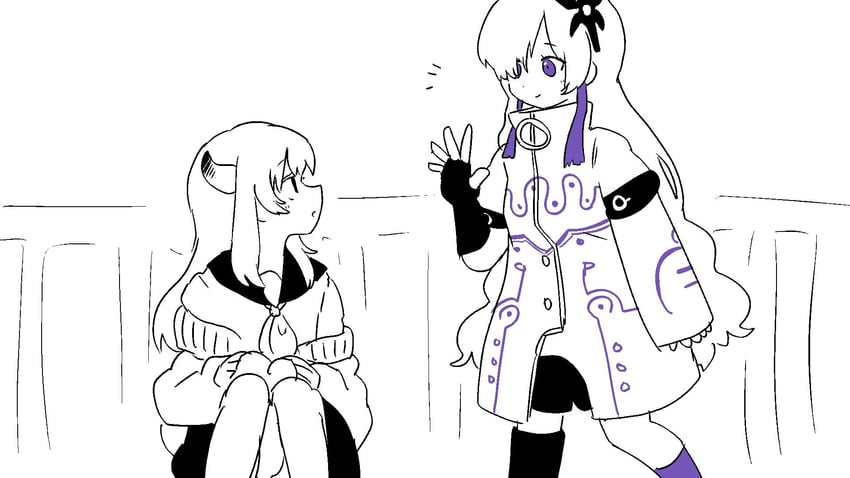 sekai and isei (kamitsubaki studio and 3 more) drawn by iyowa_(igusuri_please)