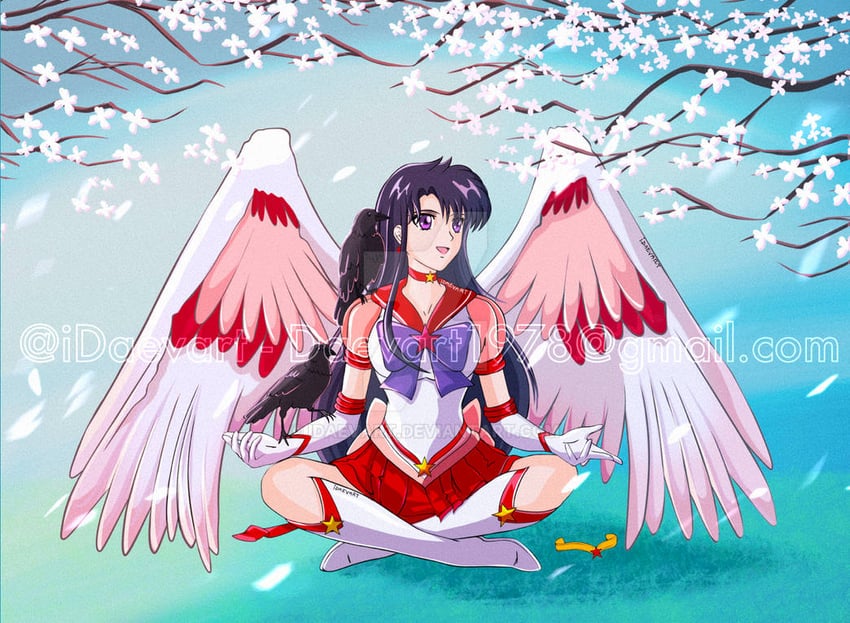 hino rei, sailor mars, super sailor mars, deimos, and phobos (bishoujo senshi sailor moon and 1 more) drawn by idaevart