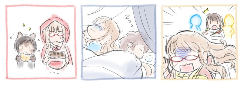little red riding hood, cinderella, sleeping beauty, toomi yuna, ano fuji, and 2 more (little red riding hood and 3 more) drawn by mukiki