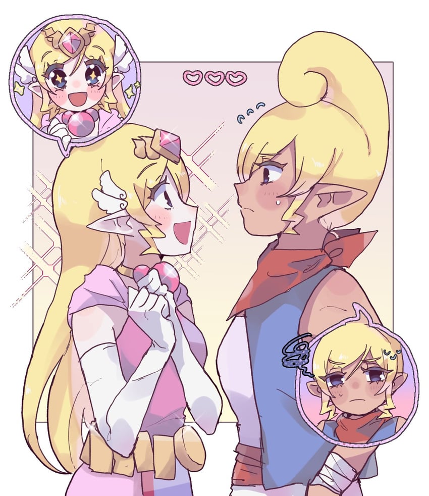 princess zelda, toon zelda, and tetra (the legend of zelda and 2 more) drawn by n1ku22a