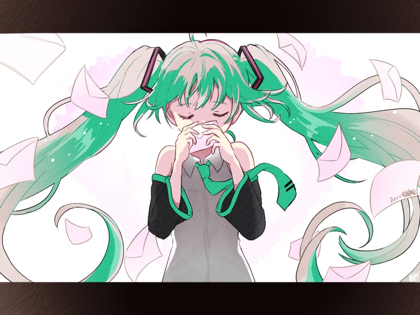 hatsune miku (vocaloid and 1 more) drawn by aoiyui