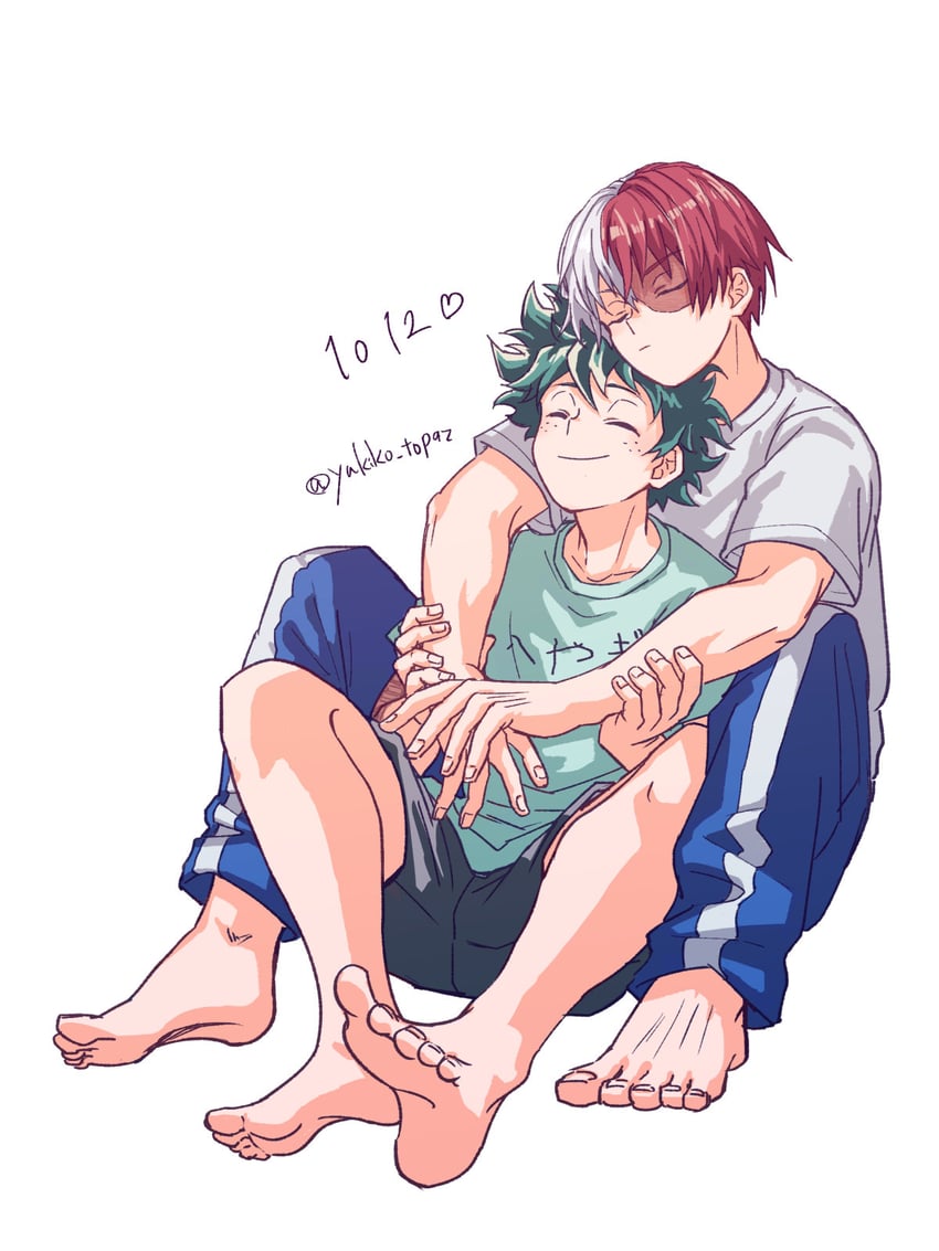 midoriya izuku and todoroki shoto (boku no hero academia) drawn by yukiko_topaz