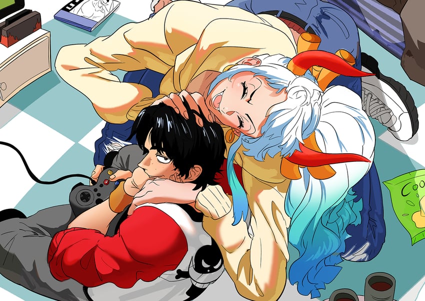 yamato and portgas d. ace (one piece) drawn by rita_ya