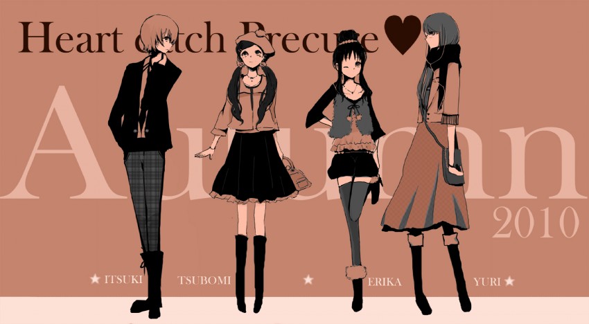 kurumi erika, hanasaki tsubomi, tsukikage yuri, and myoudouin itsuki (precure and 1 more) drawn by iceykm
