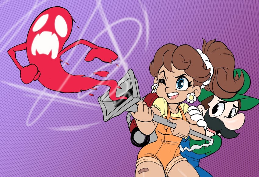 luigi and princess daisy (mario and 1 more) drawn by teevo
