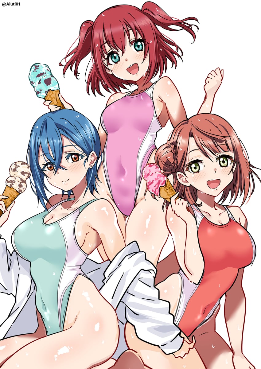 uehara ayumu, kurosawa ruby, and wakana shiki (love live! and 3 more) drawn by aiuti